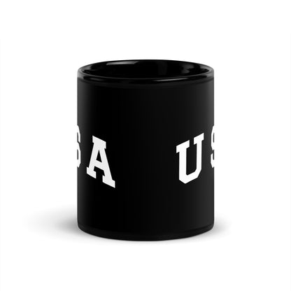 USA - Black Glossy Mug