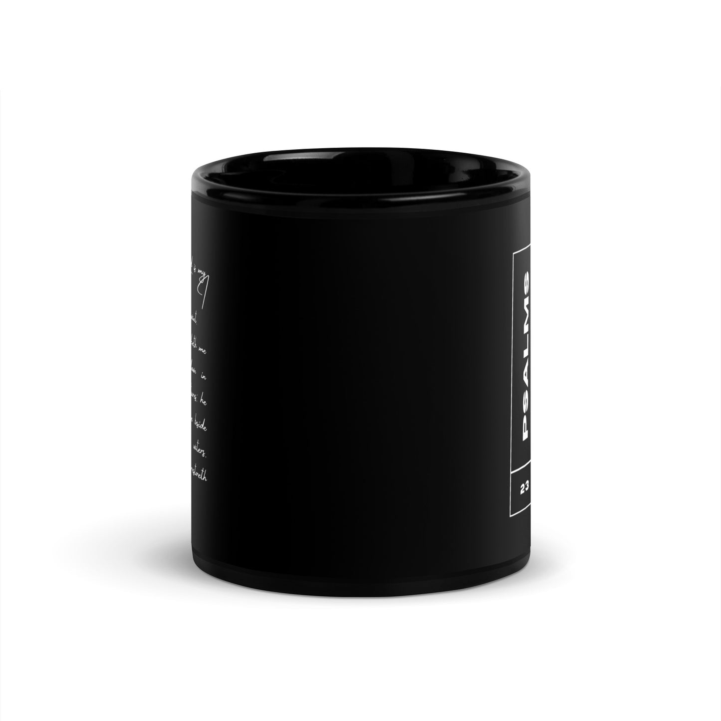 Psalms 23 - Black Glossy Mug