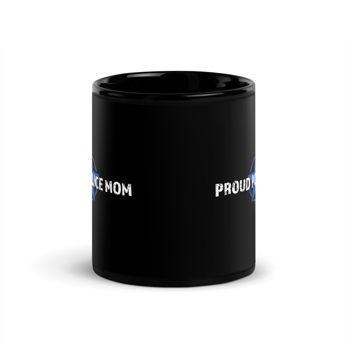 Proud Police Mom - Black Glossy Mug