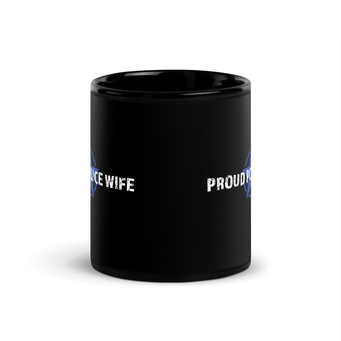 Proud Police Wife - Black Glossy Mug