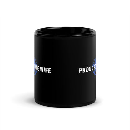 Proud Police Wife - Black Glossy Mug