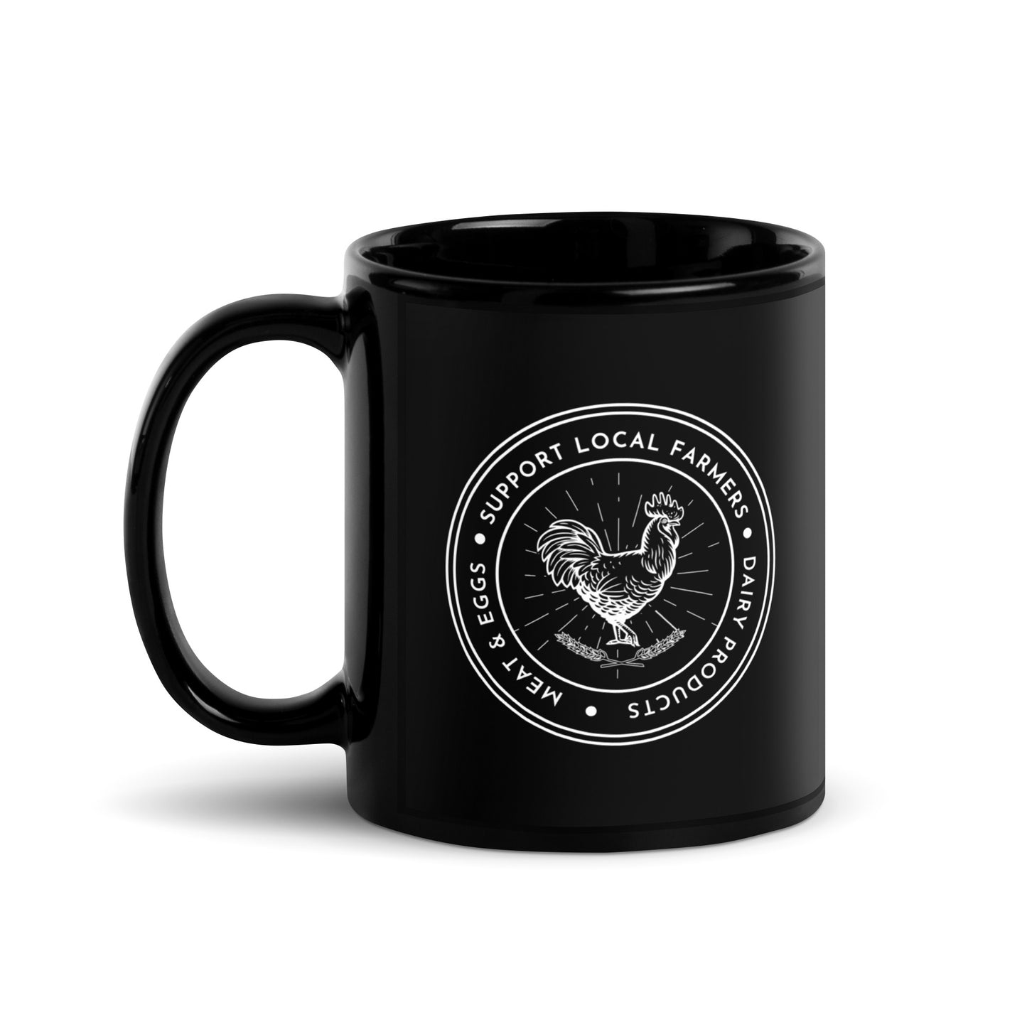 Support Local Farmers - Black Glossy Mug