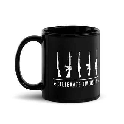 Celebrate Diversity - Black Glossy Mug