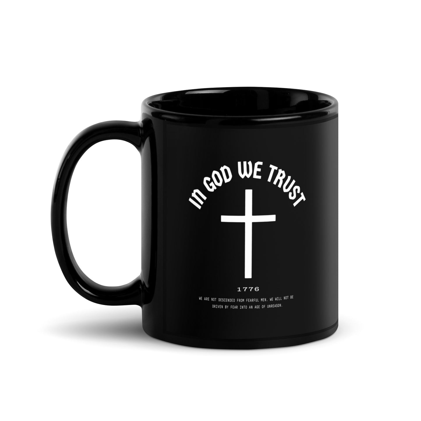 In God We Trust Cross - Black Glossy Mug