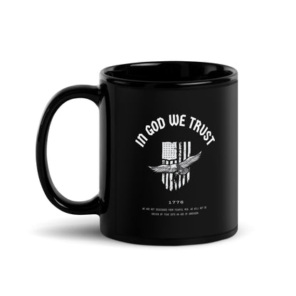 In God We Trust Liberty Flag - Black Glossy Mug