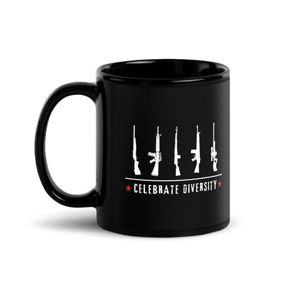 Celebrate Diversity - Black Glossy Mug