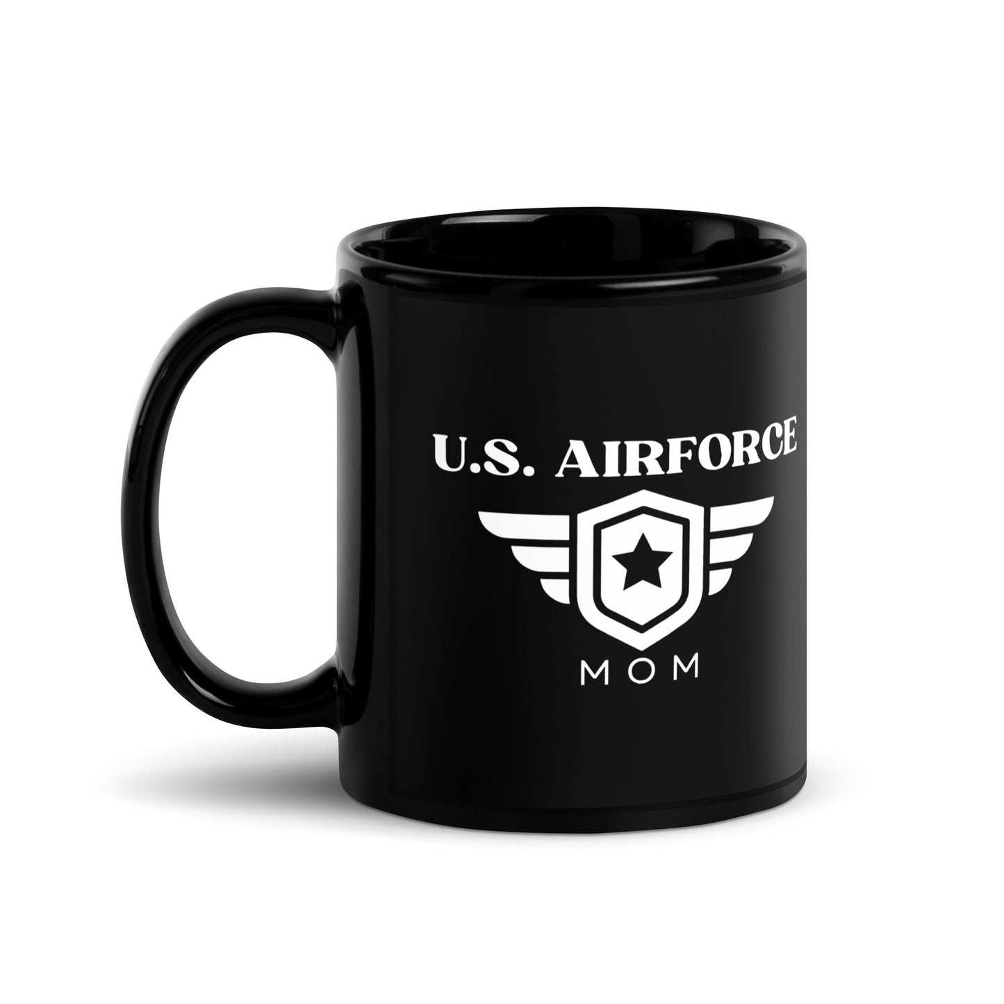 U.S. Airforce Mom - Black Glossy Mug