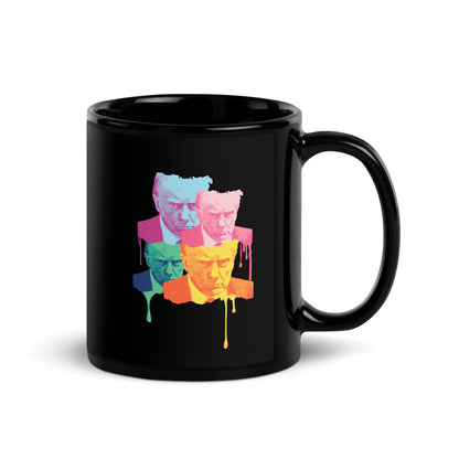 Trump Mugshot Drip - Black Glossy Mug