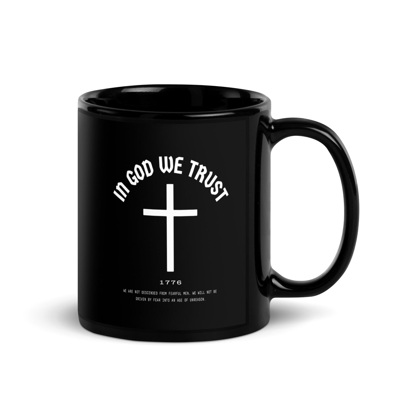 In God We Trust Cross - Black Glossy Mug