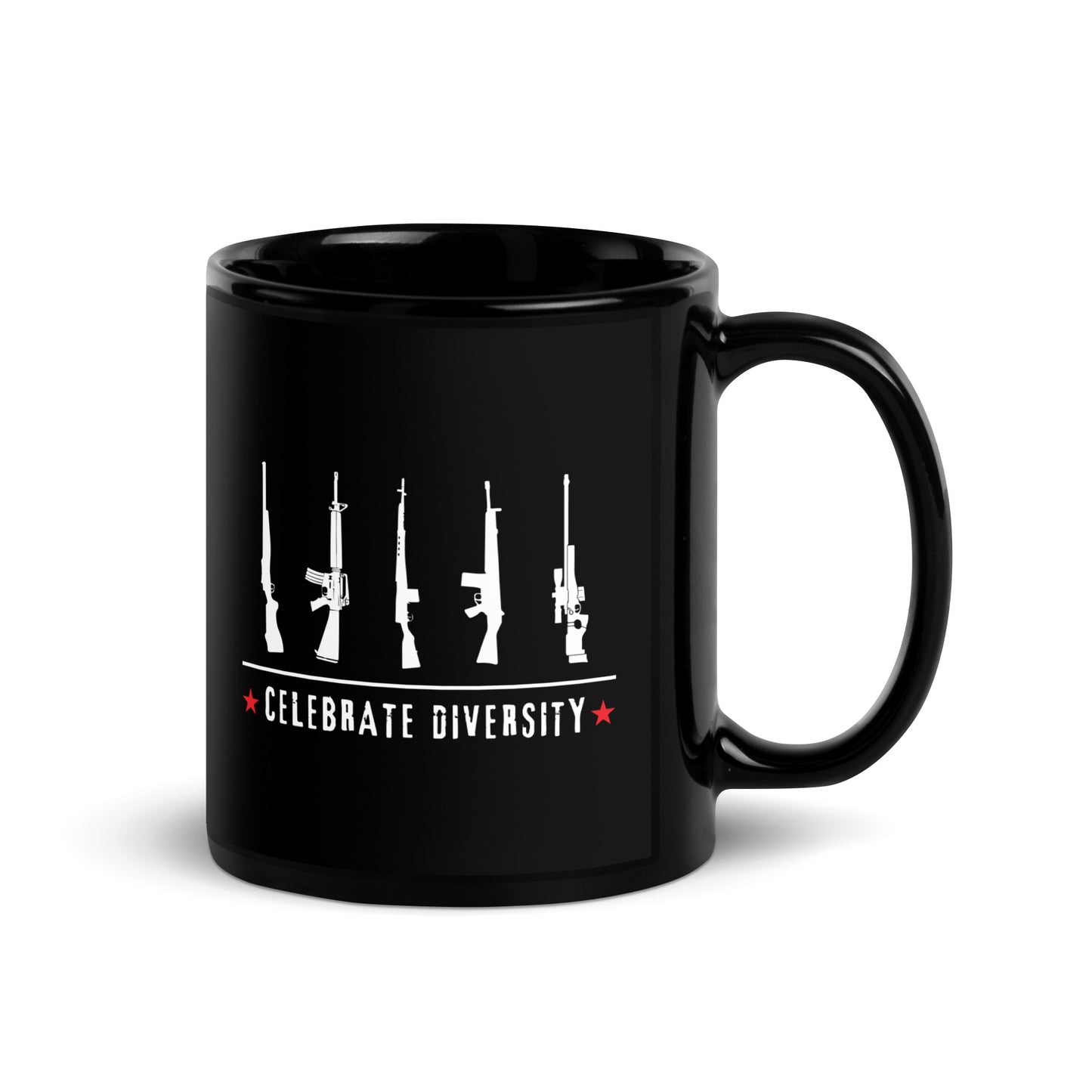 Celebrate Diversity - Black Glossy Mug