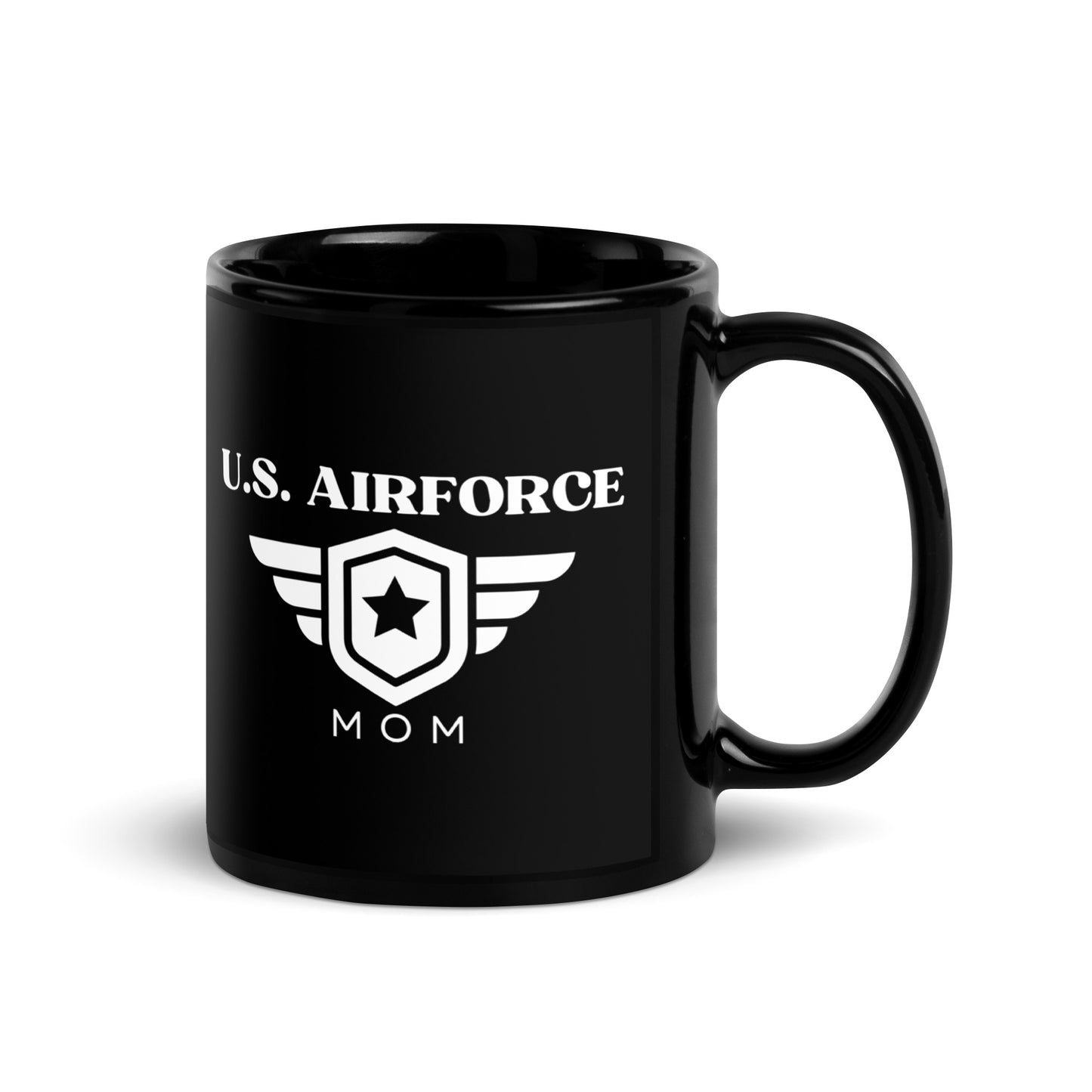 U.S. Airforce Mom - Black Glossy Mug