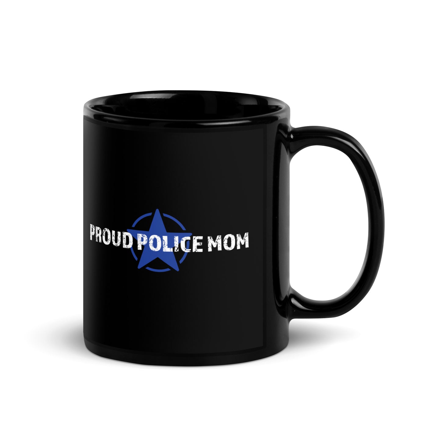 Proud Police Mom - Black Glossy Mug