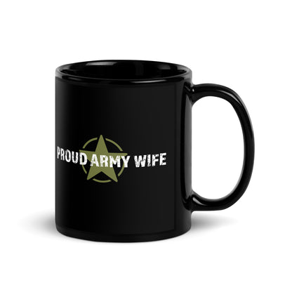 Proud Army Wife - Black Glossy Mug