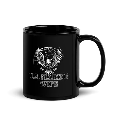 U.S. Marine Wife - Black Glossy Mug