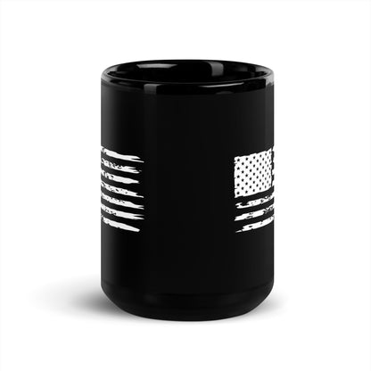 American Flag - Black Glossy Mug