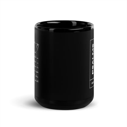 Psalms 23 - Black Glossy Mug