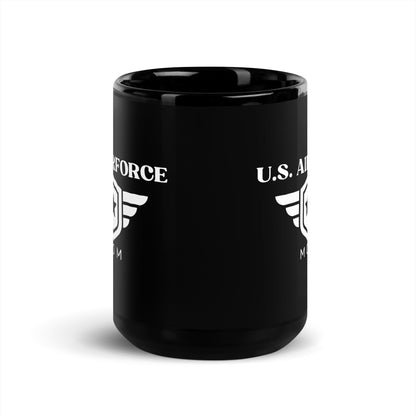 U.S. Airforce Mom - Black Glossy Mug