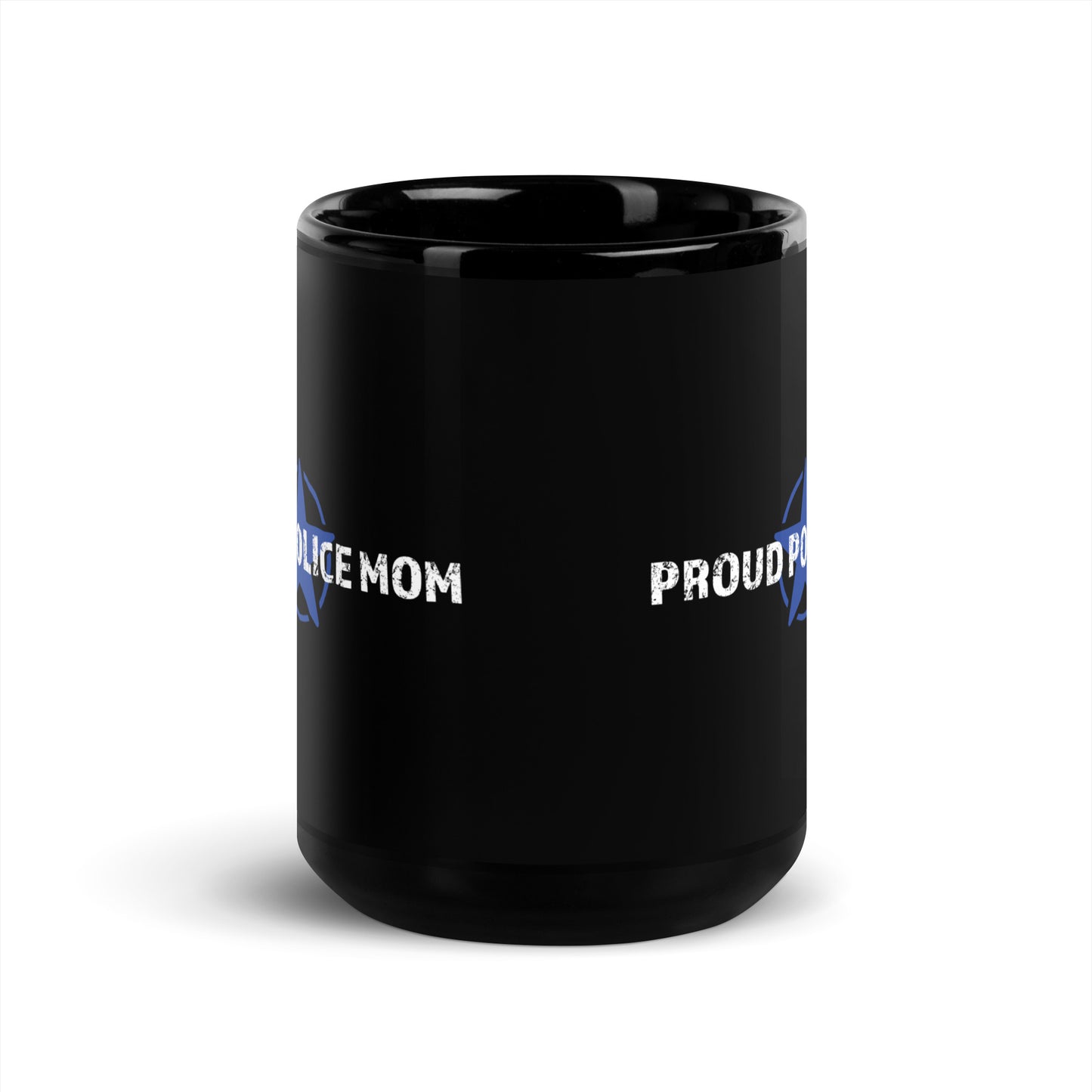 Proud Police Mom - Black Glossy Mug