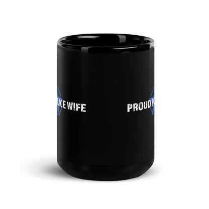 Proud Police Wife - Black Glossy Mug