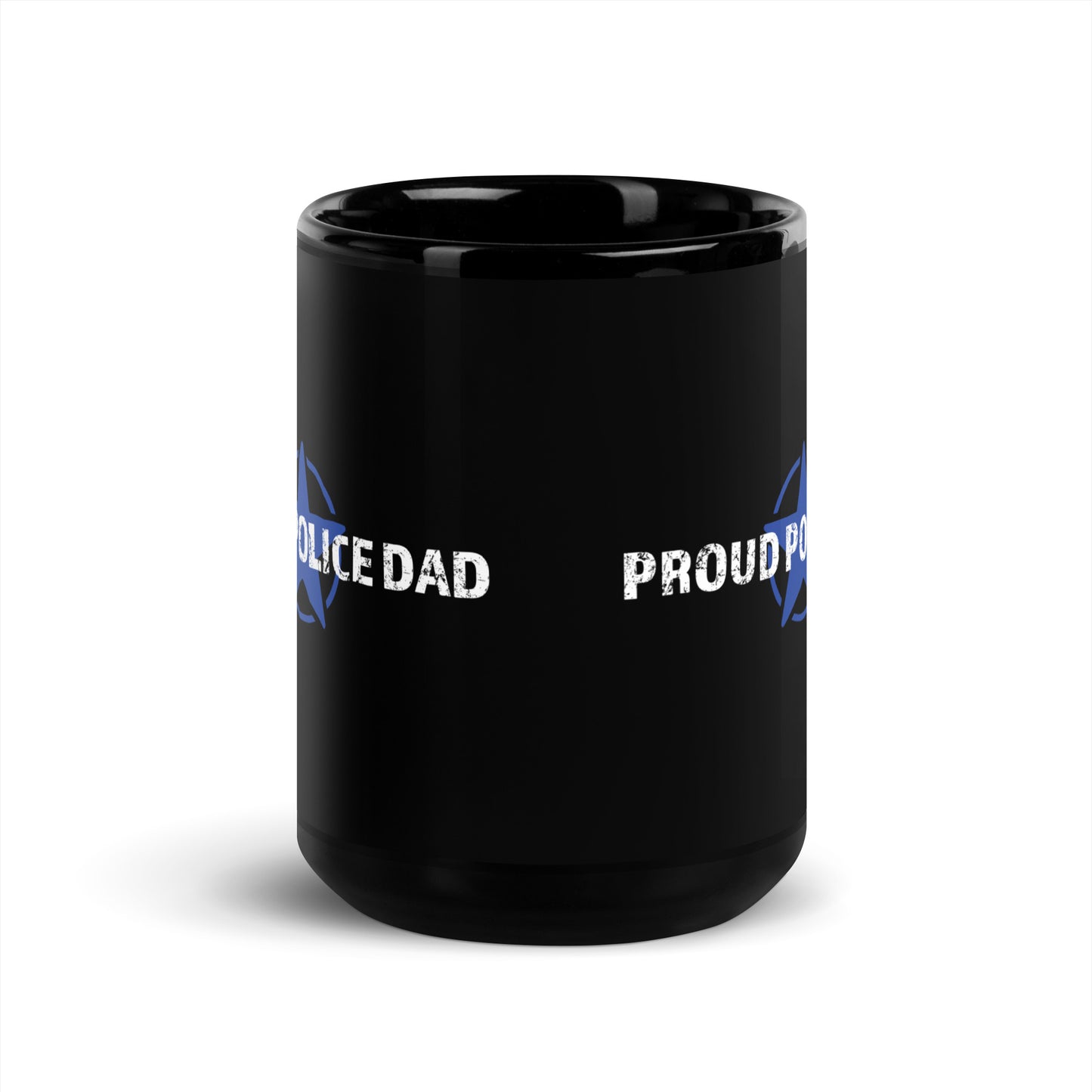 Proud Police Dad - Black Glossy Mug