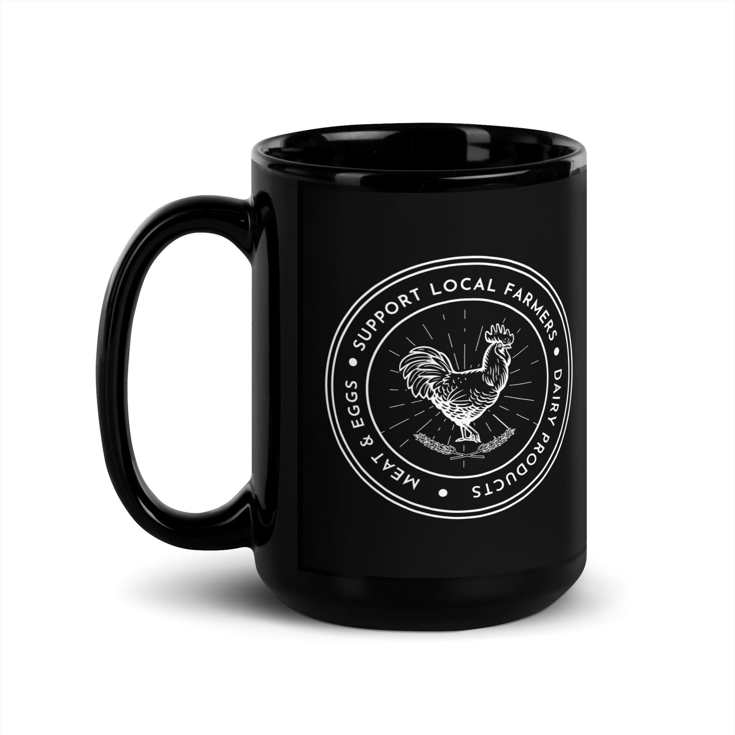 Support Local Farmers - Black Glossy Mug