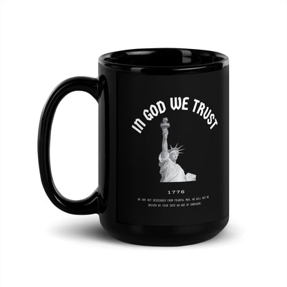 In God We Trust Lady Liberty - Black Glossy Mug