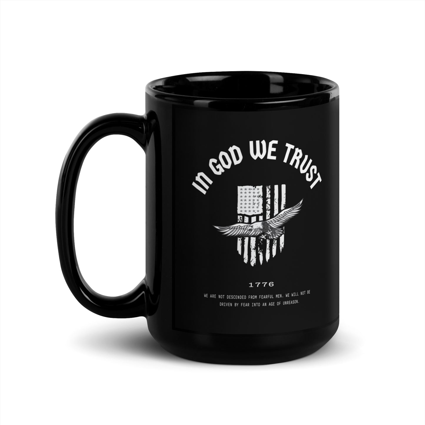 In God We Trust Liberty Flag - Black Glossy Mug