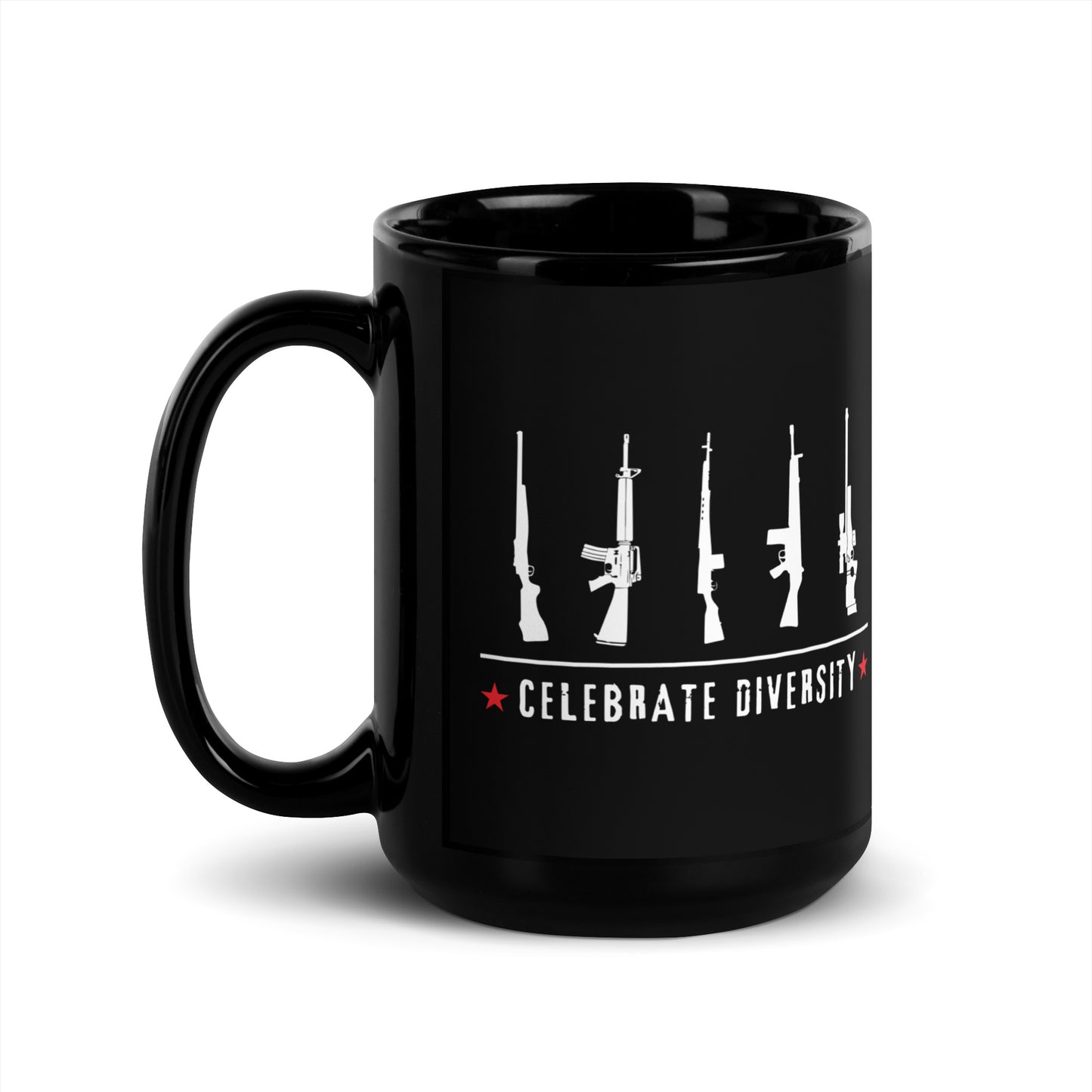 Celebrate Diversity - Black Glossy Mug