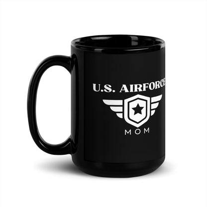 U.S. Airforce Mom - Black Glossy Mug