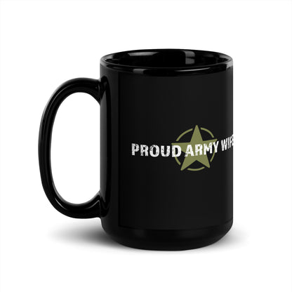 Proud Army Wife - Black Glossy Mug