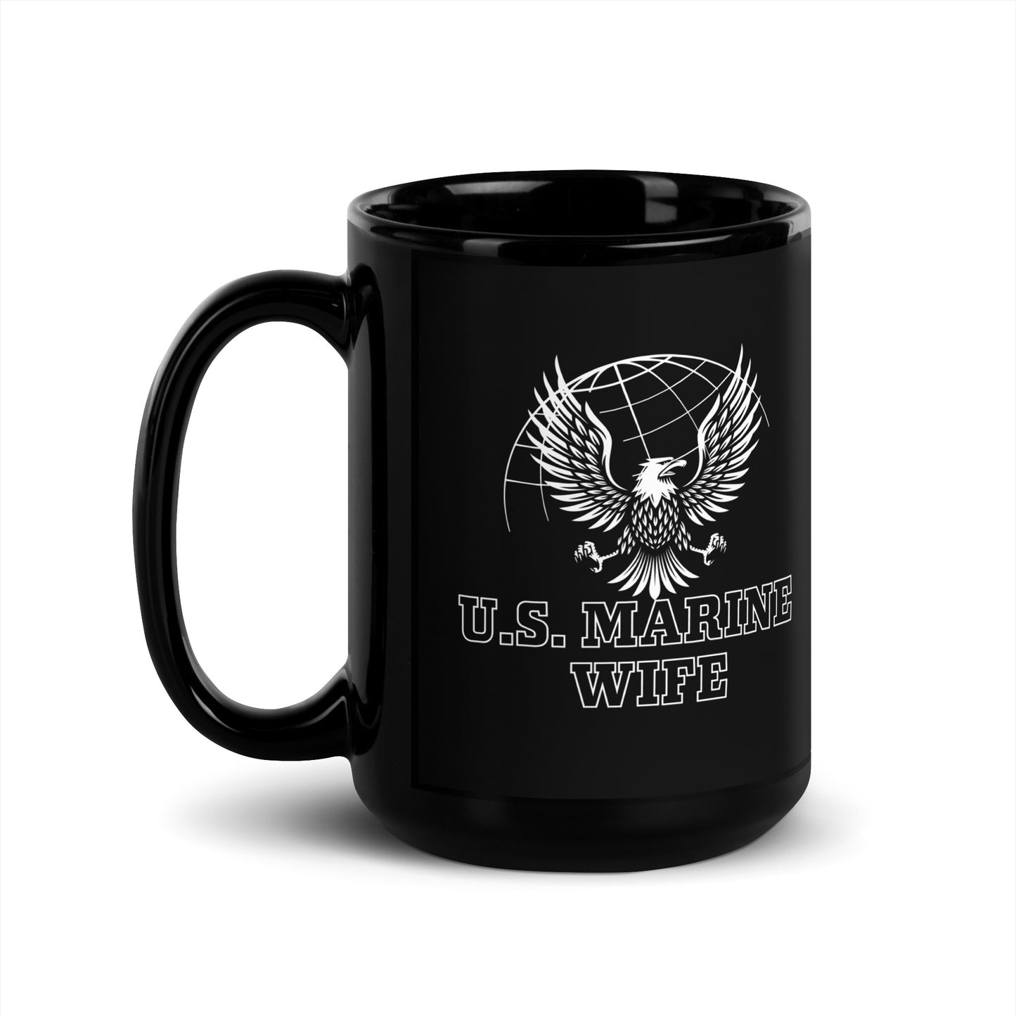 U.S. Marine Wife - Black Glossy Mug