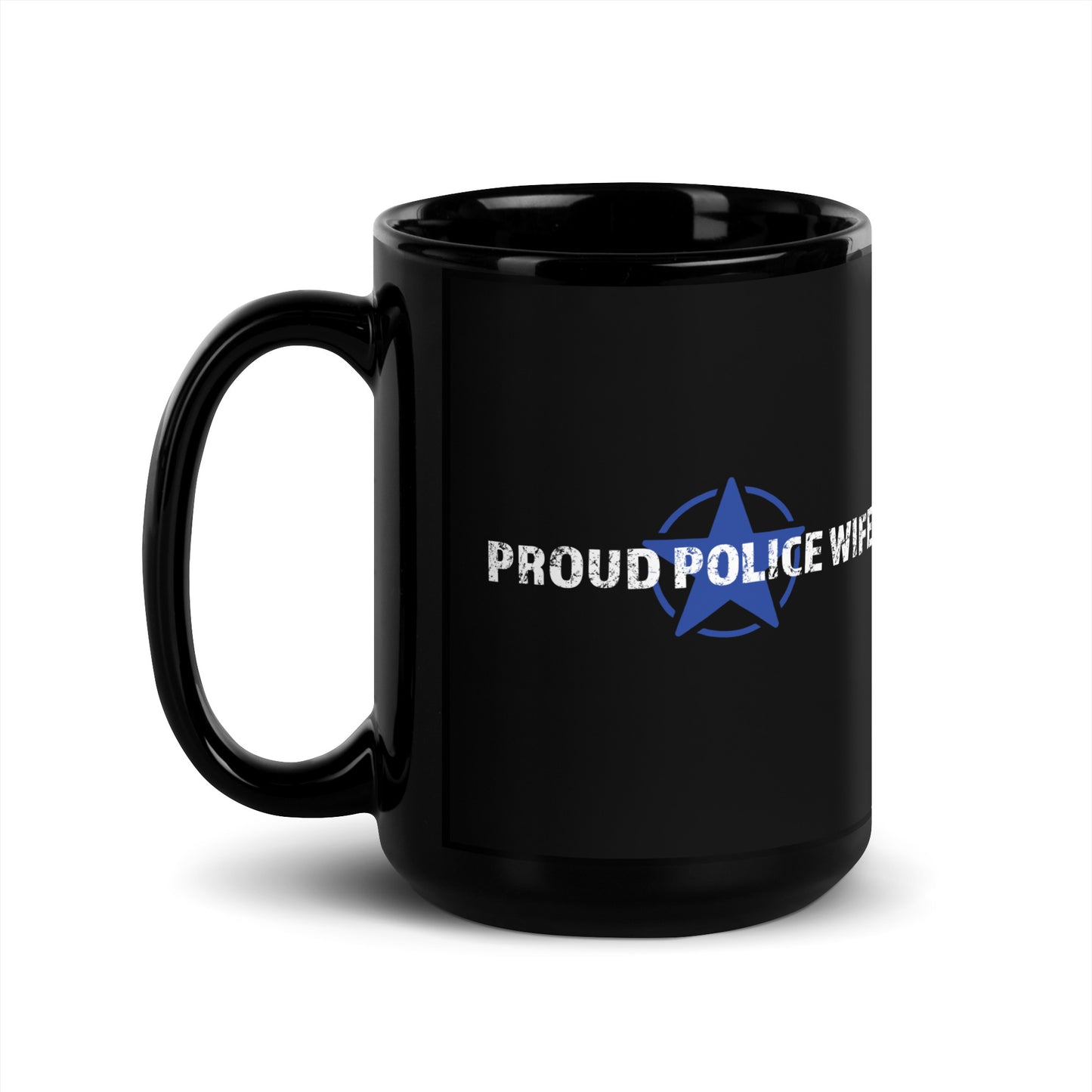 Proud Police Wife - Black Glossy Mug