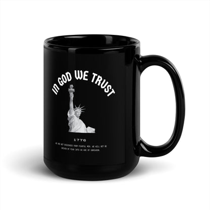 In God We Trust Lady Liberty - Black Glossy Mug