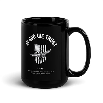 In God We Trust Liberty Flag - Black Glossy Mug