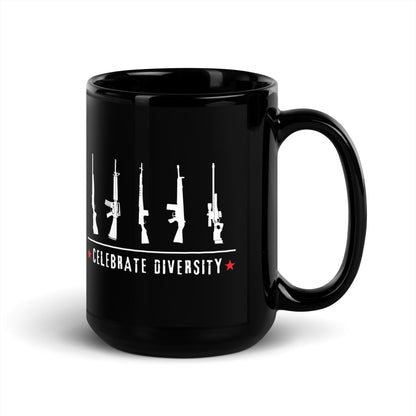 Celebrate Diversity - Black Glossy Mug