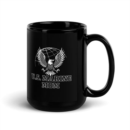 U.S. Marine Mom - Black Glossy Mug