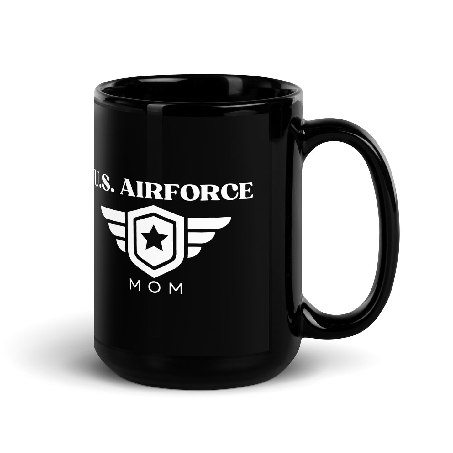 U.S. Airforce Mom - Black Glossy Mug