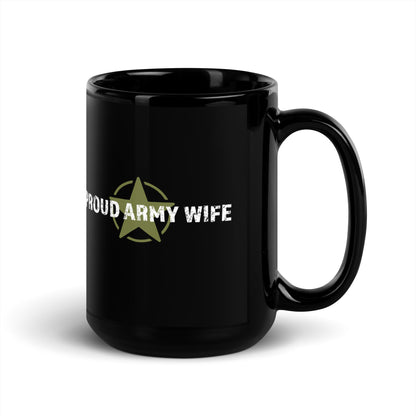 Proud Army Wife - Black Glossy Mug