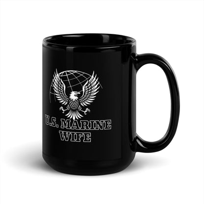 U.S. Marine Wife - Black Glossy Mug