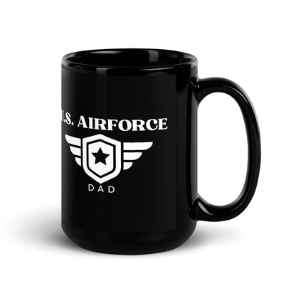 U.S. Airforce Dad - Black Glossy Mug