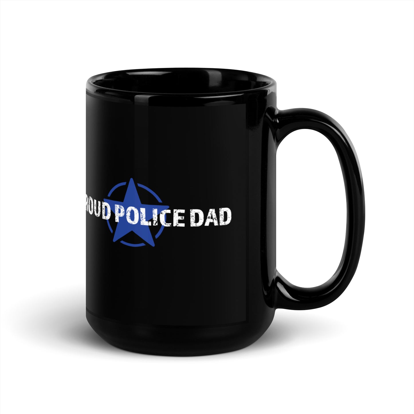 Proud Police Dad - Black Glossy Mug