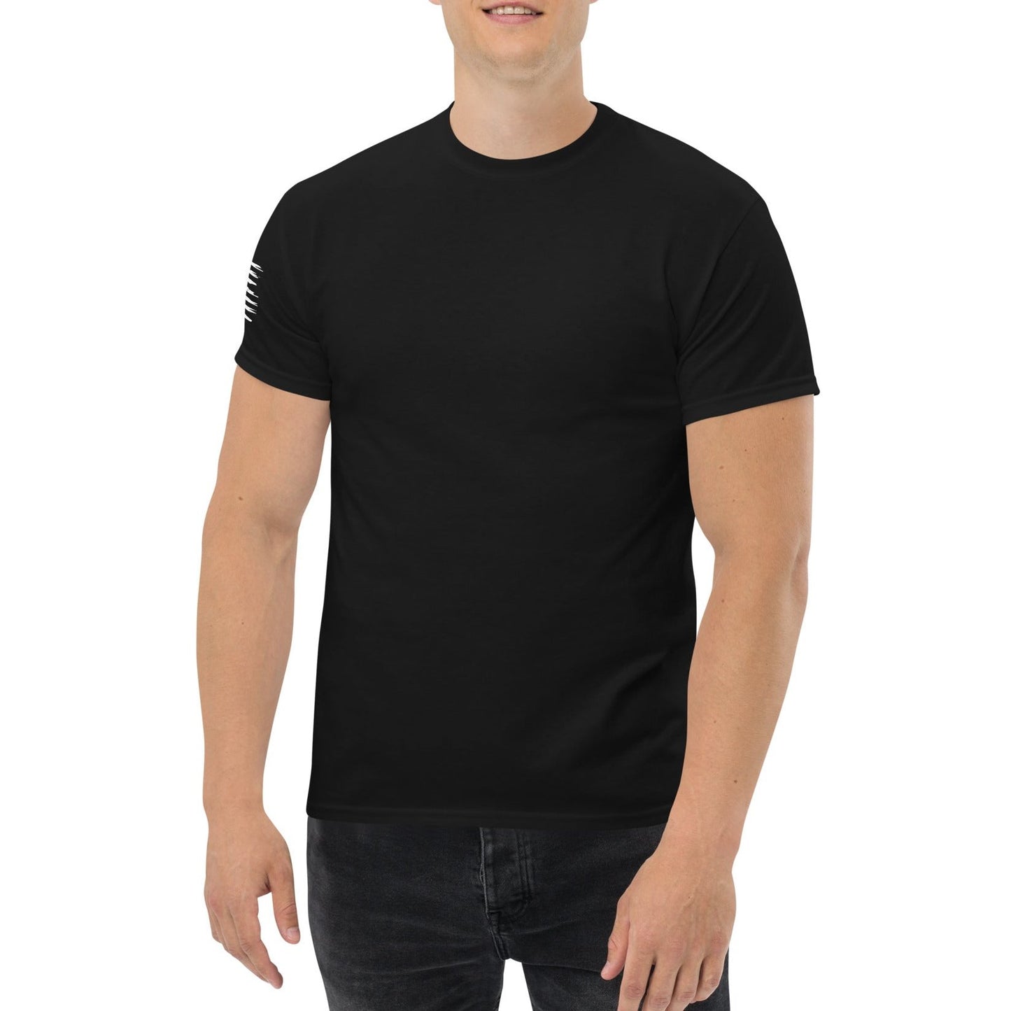 American Flag (sleeve) - Classic Heavyweight T-Shirt