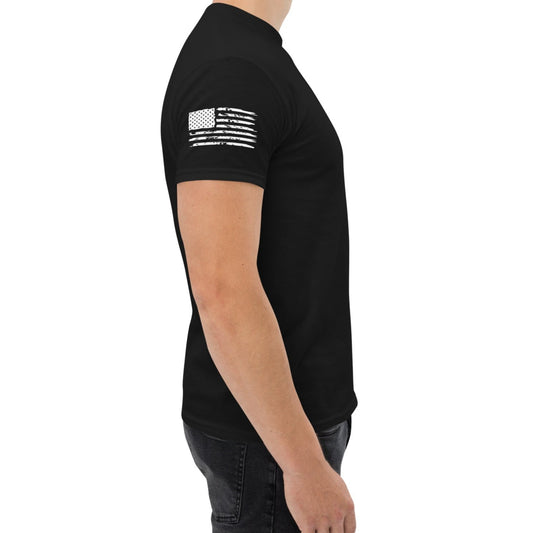 American Flag (sleeve) - Classic Heavyweight T-Shirt