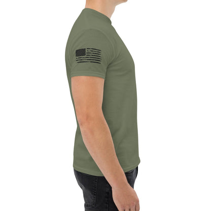 American Flag (sleeve) - Classic Heavyweight T-Shirt