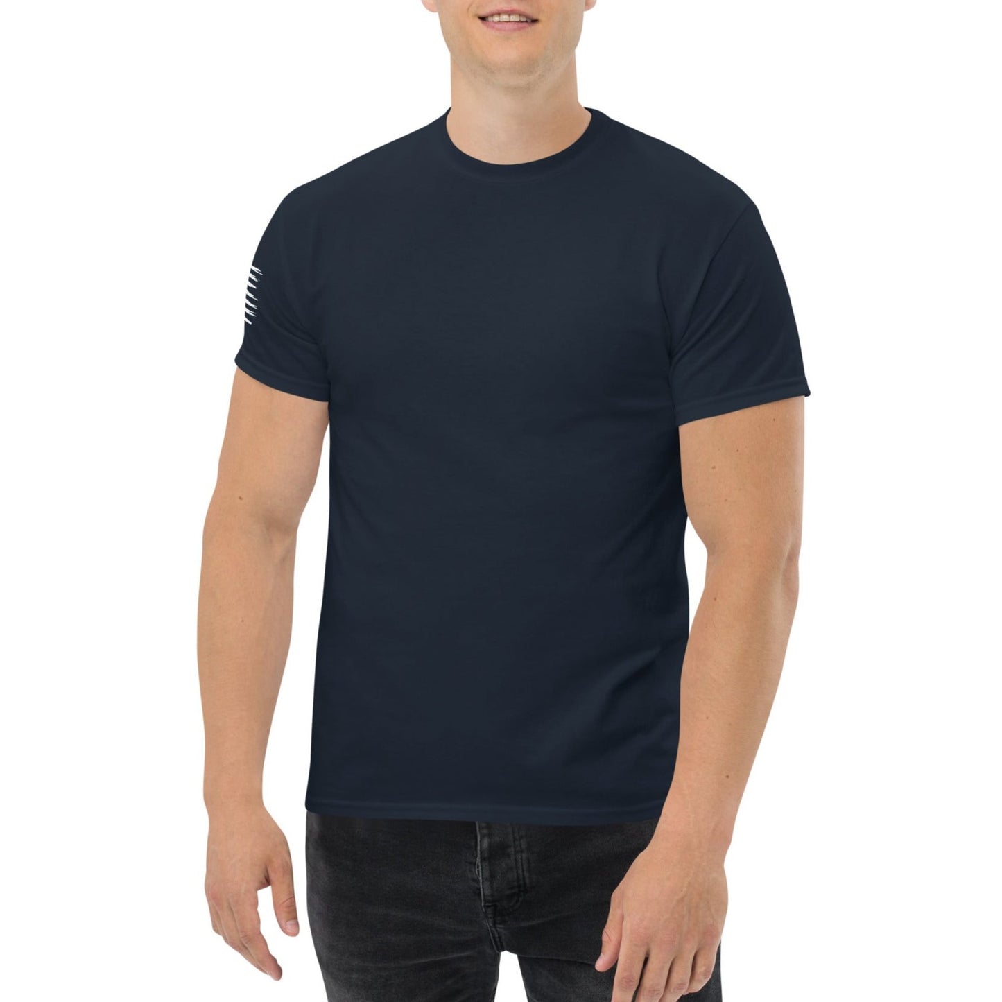 American Flag (sleeve) - Classic Heavyweight T-Shirt