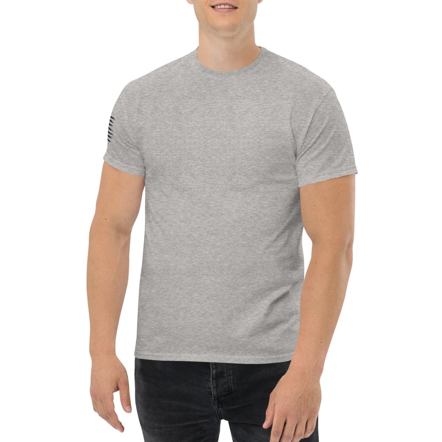 American Flag (sleeve) - Classic Heavyweight T-Shirt