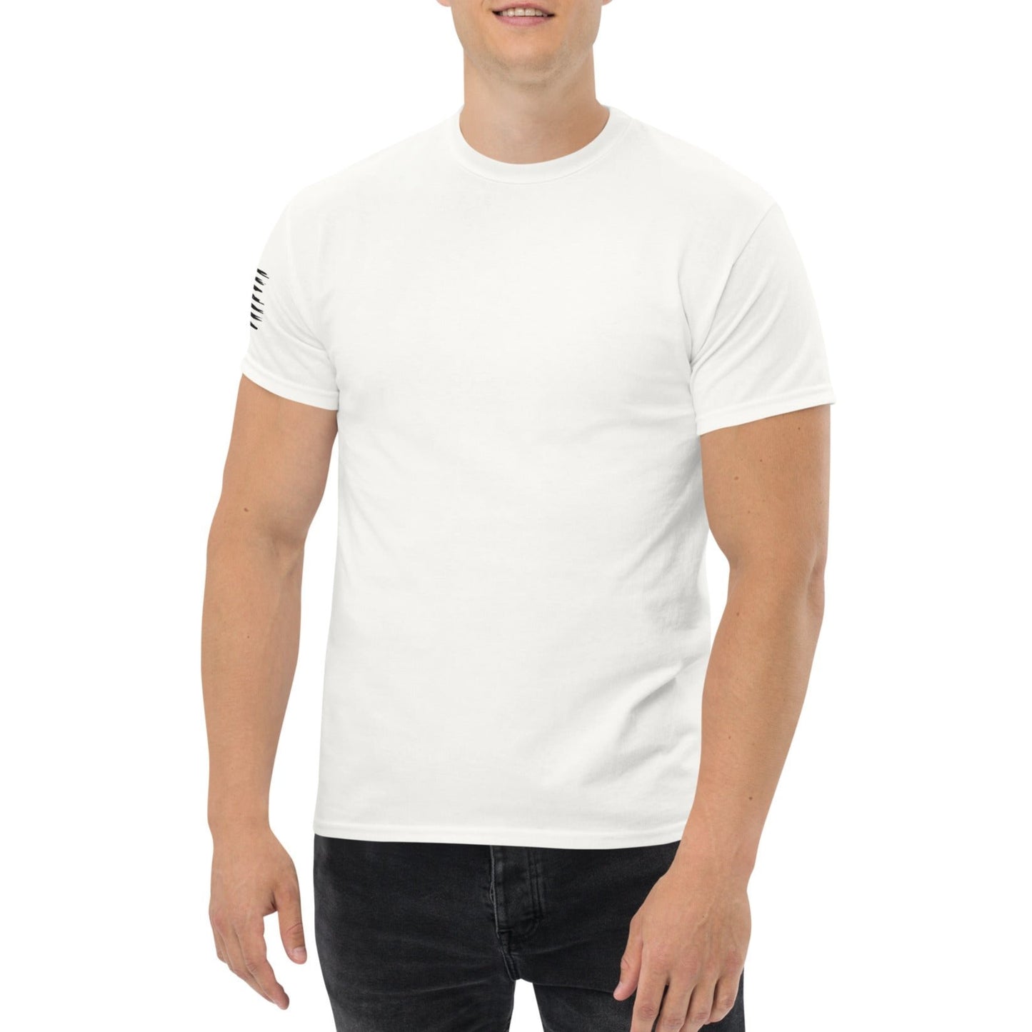 American Flag (sleeve) - Classic Heavyweight T-Shirt