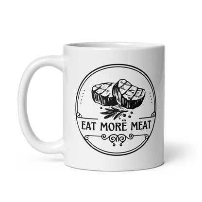 Eat More Meat - White Glossy Mug