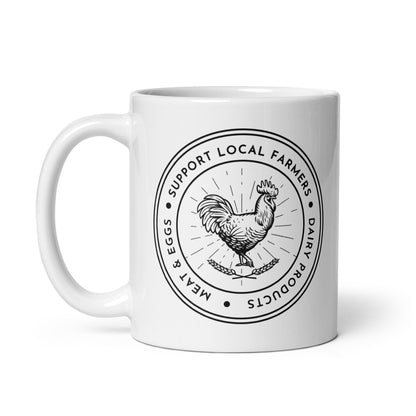 Support Local Farmers - White Glossy Mug