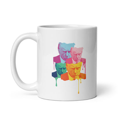 Trump Mugshot Drip - White Glossy Mug